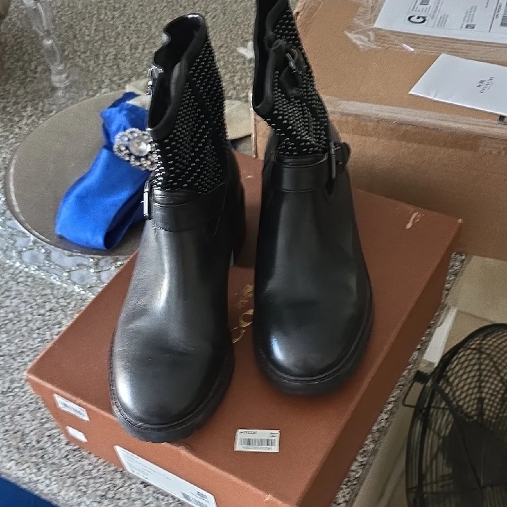 Coach Black Studded Ankle Booties - Picture 5 of 16